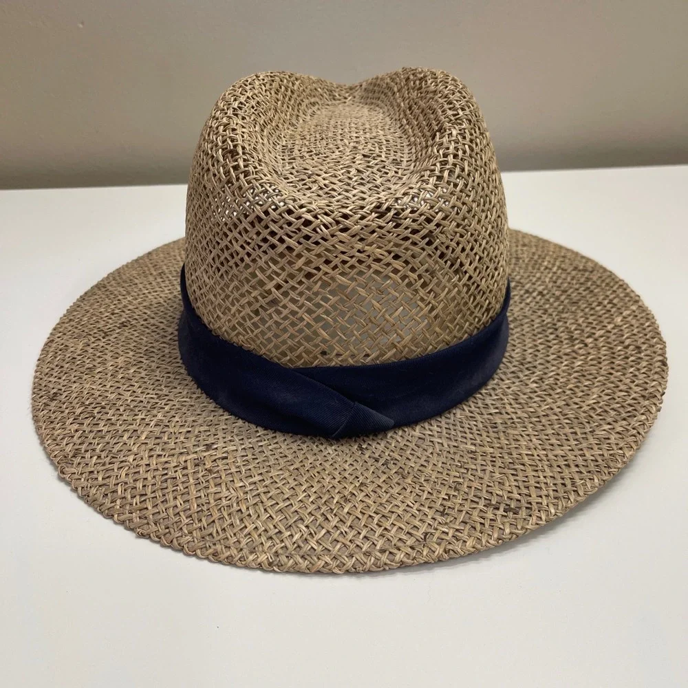 Vintage Nike Team Michigan Wolverines Straw Woven‎ Hat Navy Blue Yellow OSFM